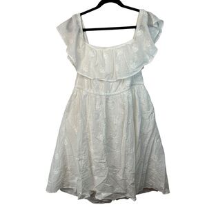 Torrid Coquette Girl Ivory Off Shoulder Ruffle Dress Embroidered Plus Size 2